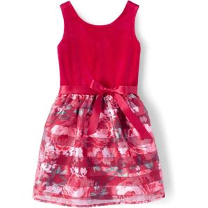 imageThe Childrens Place Girls Sleeveless Dressy DressesRed Floral Stripe