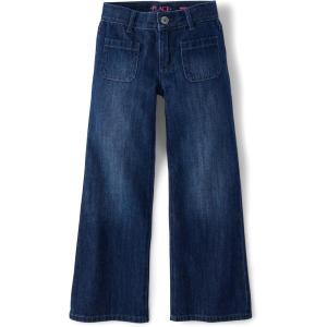 imageThe Childrens Place Girls Wide Leg JeansZodiac Wash Pocket