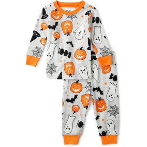 imageThe Childrens Place unisexbaby And Kids Sibling Matching Holiday Pajama Sets CottonGhostsPumpkins Halloween
