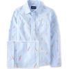 imageThe Childrens Place Big Boys Long Sleeve Poplin Button Down ShirtBlue Carrot Print
