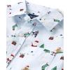 imageThe Childrens Place Big Boys Long Sleeve Poplin Button Down ShirtChristmas Print
