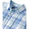 imageThe Childrens Place Big Boys Long Sleeve Poplin Button Down ShirtMellow Aqua Plaid