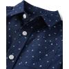 imageThe Childrens Place Big Boys Long Sleeve Poplin Button Down ShirtNavy Geo