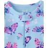 imageThe Childrens Place babygirls And Toddler Snug Fit 100 Cotton One Piece Zip Front Footed PajamaBlue Butterflies