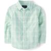 imageThe Childrens Place Baby Boys and Toddler Poplin Long Sleeve Button Down ShirtMint Plaid