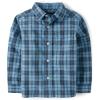 imageThe Childrens Place Baby Boys and Toddler Poplin Long Sleeve Button Down ShirtPearl Blue Plaid