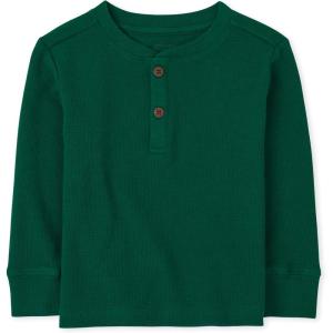 imageThe Childrens Place BabyBoys and Toddler Long Sleeve Thermal Henley ShirtSpruceshad