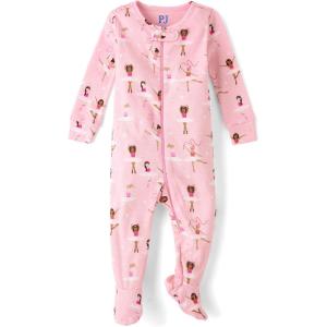 imageThe Childrens Place babygirls And Toddler Snug Fit 100 Cotton One Piece Zip Front Footed PajamaBallet Dancers