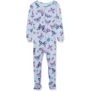 imageThe Childrens Place babygirls And Toddler Snug Fit 100 Cotton One Piece Zip Front Footed PajamaBlue Butterflies