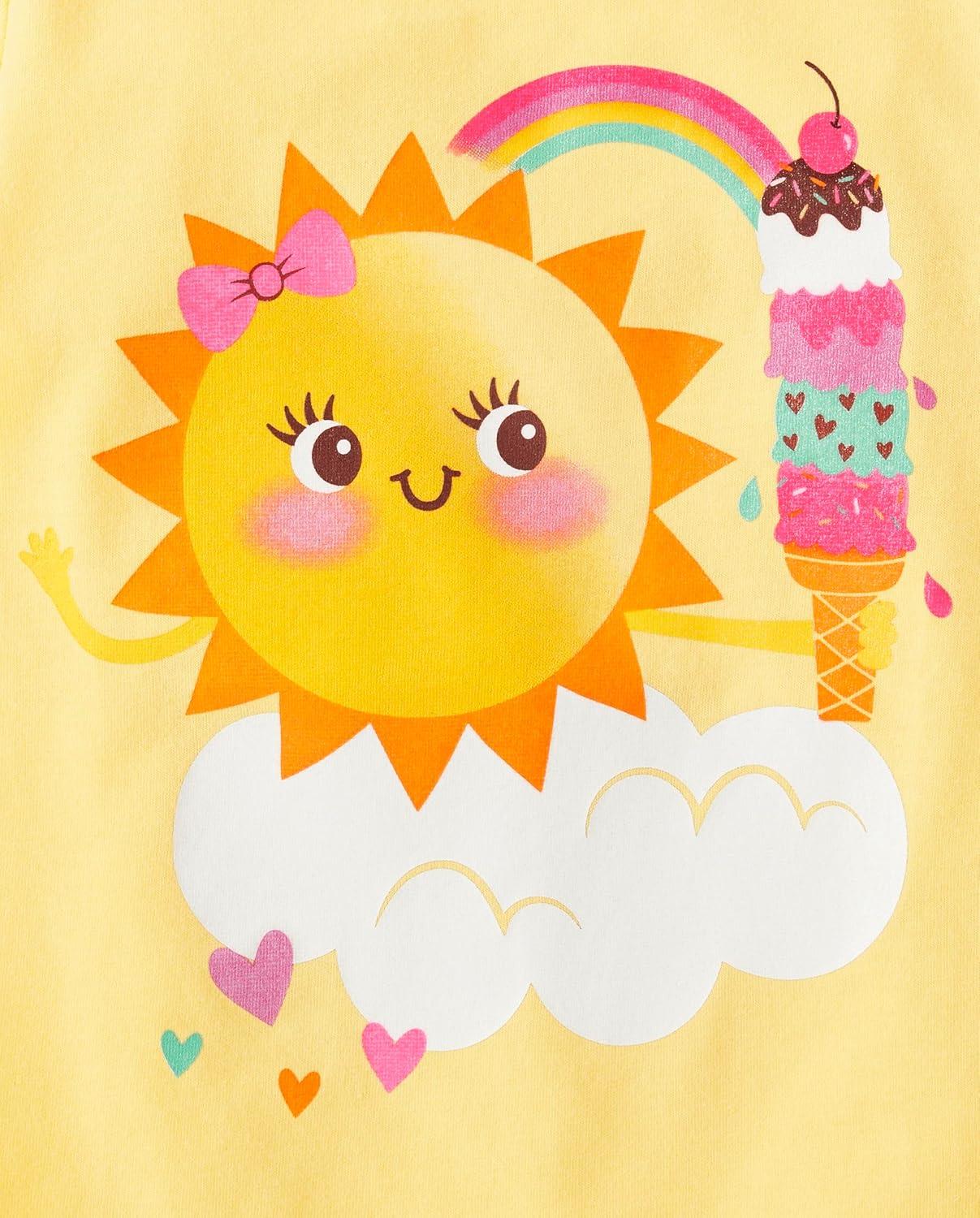 imageThe Childrens Place BabyGirls and Toddler Assorted Everyday Short Sleeve Graphic TShirtsmultipacksUnicornIce CreamFlamingo 3pack