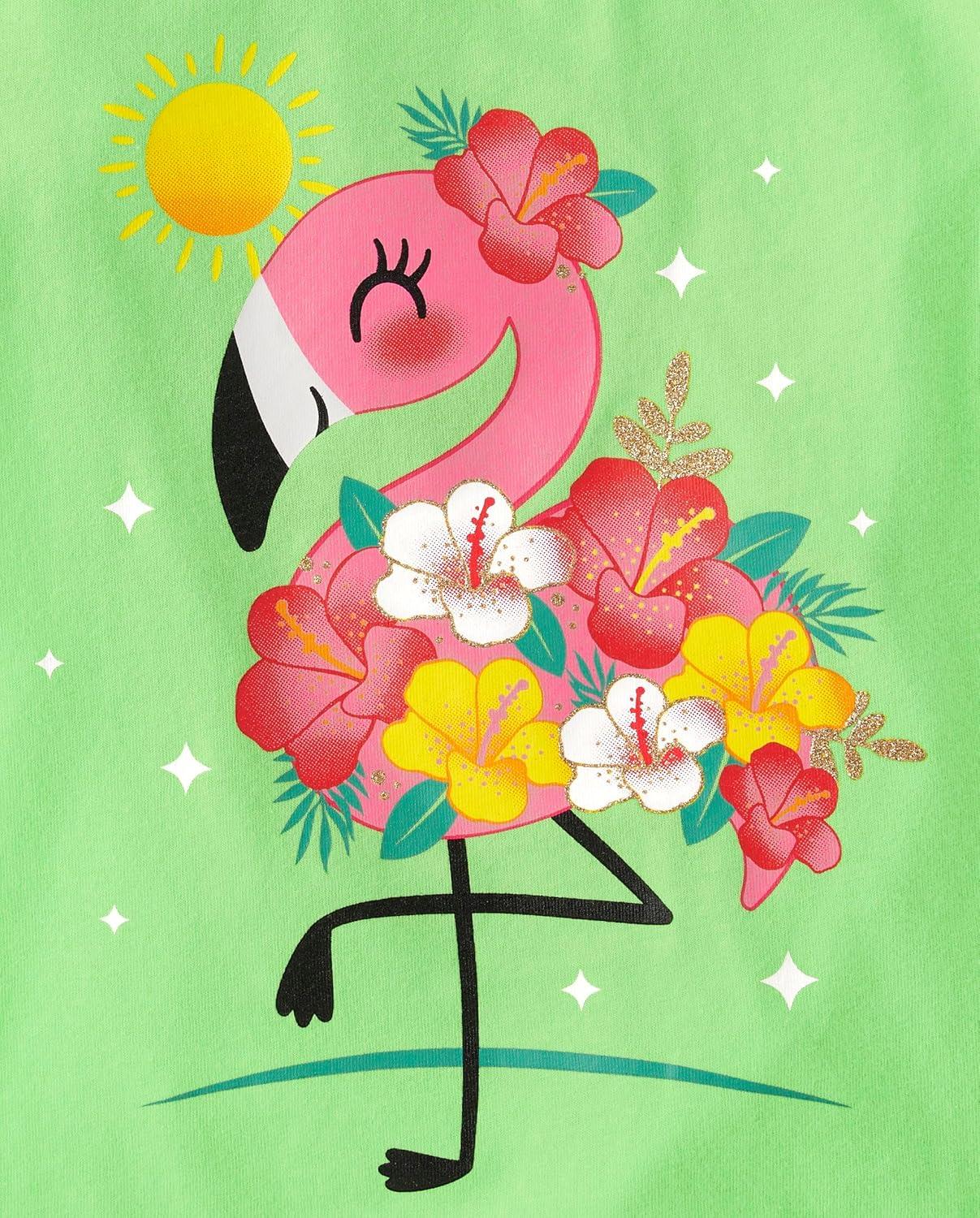 imageThe Childrens Place BabyGirls and Toddler Assorted Everyday Short Sleeve Graphic TShirtsmultipacksUnicornIce CreamFlamingo 3pack