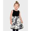 imageThe Childrens Place BabyGirls and Toddler Dressy Dress Short SleeveBlack White Floral