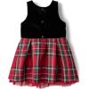 imageThe Childrens Place BabyGirls and Toddler Dressy Dress Short SleeveClassic Red Plaid Velour