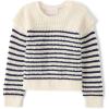 imageThe Childrens Place BabyGirls and Toddler Long Sleeve Crew Neck Pullover SweaterIvory Stripes