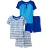 imageThe Childrens Place boys 100 Cotton Short Sleeve Top and Shorts 2 Piece Pajama SetRenew Blue 2pack