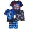 imageThe Childrens Place boys Short Sleeve Top and Shorts2 Piece Pajama SetDino Shark 2pack