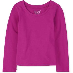 imageThe Childrens Place BabyGirls and Toddler Basic Long Sleeve Layering TeesAurora Pink Single