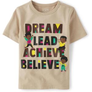 imageThe Childrens Place BabyGirls and Toddler Basic Long Sleeve Layering TeesDream Lead Achieve Believe