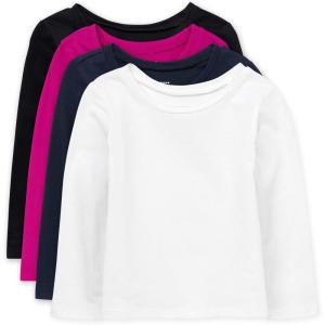 imageThe Childrens Place BabyGirls and Toddler Basic Long Sleeve Layering TeesMulti Color 4pack