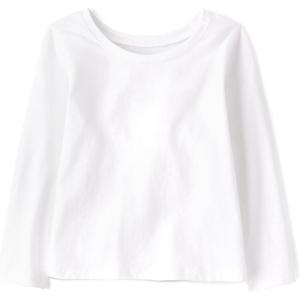 imageThe Childrens Place BabyGirls and Toddler Basic Long Sleeve Layering TeesWhite Single