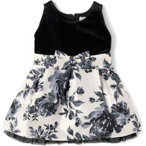imageThe Childrens Place BabyGirls and Toddler Dressy Dress Short SleeveBlack White Floral