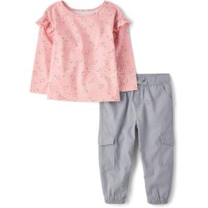 imageThe Childrens Place babygirls And Toddler 2 Piece OutfitFuzzy Pink