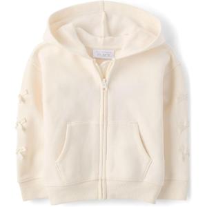 imageThe Childrens Place babygirls And Toddler Active Premium Fleece Zip Up SweatshirtWhite Bows