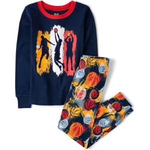 imageThe Childrens Place boys 100 Cotton Long Sleeve Top and Pants2 Piece Pajama SetBasketball