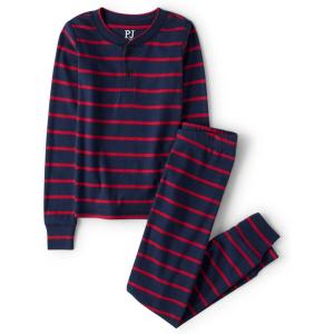 imageThe Childrens Place boys 100 Cotton Long Sleeve Top and Pants2 Piece Pajama SetRuby Stripe Henley
