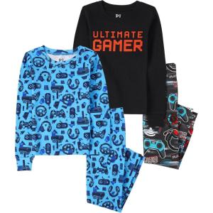 imageThe Childrens Place boys 100 Cotton Long Sleeve Top and Pants2 Piece Pajama SetUltimate Gamer 2pack