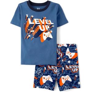 imageThe Childrens Place boys 100 Cotton Short Sleeve Top and Shorts 2 Piece Pajama SetLevel Up Gamer