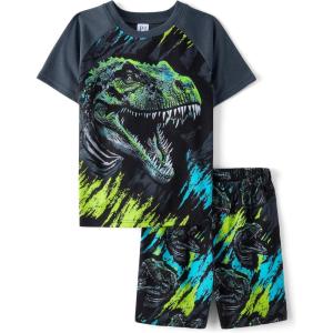 imageThe Childrens Place boys Short Sleeve Top and Shorts2 Piece Pajama SetFierce Dino
