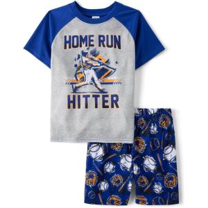 imageThe Childrens Place boys Short Sleeve Top and Shorts2 Piece Pajama SetHome Run Hitter
