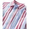 imageThe Childrens Place boys Short Sleeve Button Up ShirtRed White and Blue Stripe