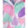 imageThe Childrens Place girls Long Sleeve Fleece Zip Up One Piece PajamaWhite Hearts