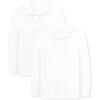 imageThe Childrens Place Boys Long Sleeve Soft Jersey Knit PolomultipacksWhite 2pack