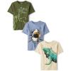 imageThe Childrens Place Boys Vehicle Short Sleeve Graphic TShirtsmultipacksDinoSharkIguana 3pack