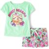 imageThe Childrens Place girls Short Sleeve Top and Shorts2 Piece Pajama SetSweet Dreams
