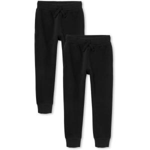 imageThe ChildrenS Place Boys Active Fleece Jogger SweatpantsBlack 2pack