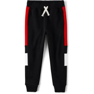 imageThe ChildrenS Place Boys Active Fleece Jogger SweatpantsBlack Colorblock