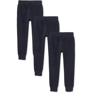 imageThe ChildrenS Place Boys Active Fleece Jogger SweatpantsNew Navy 3 Pack