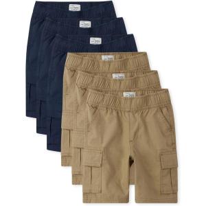 imageThe Childrens Place BabyBoys Essential Cargo ShortsFlaxTidal 6pack