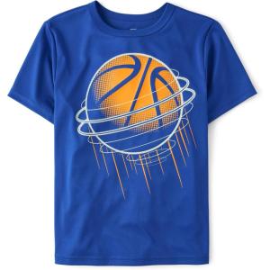 imageThe Childrens Place Boys Active Performance Short Sleeve TShirtBasketball Graphic