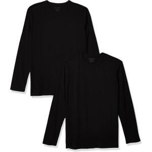 imageThe Childrens Place Boys Basic Layering Long Sleeve TeeBlack 2pack