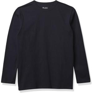 imageThe Childrens Place Boys Basic Layering Long Sleeve TeeNew Navy Single