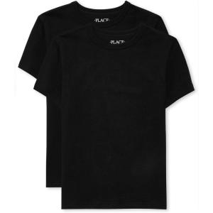 imageThe Childrens Place Boys Basic V Neck TShirt 2 PackBlack 2pack