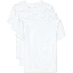 imageThe Childrens Place Boys Basic V Neck TShirt 2 PackWhite 3pack