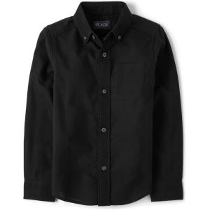 imageThe Childrens Place Boys Long Sleeve Oxford Button Down ShirtBlack