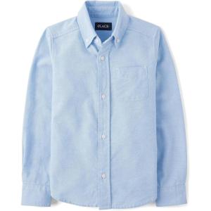 imageThe Childrens Place Boys Long Sleeve Oxford Button Down ShirtLt Blue