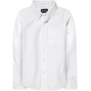 imageThe Childrens Place Boys Long Sleeve Oxford Button Down ShirtWhite